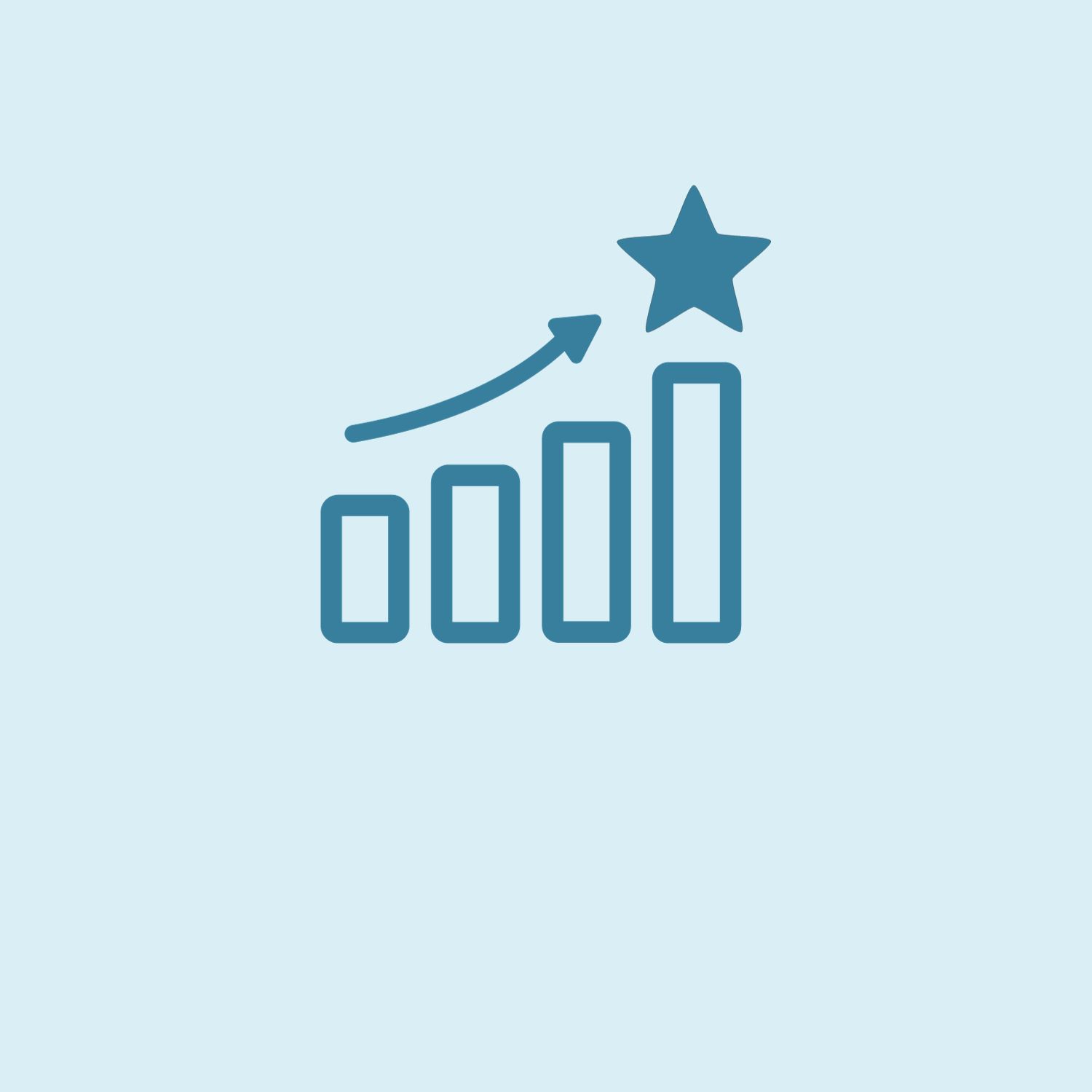 blue graph icon with star