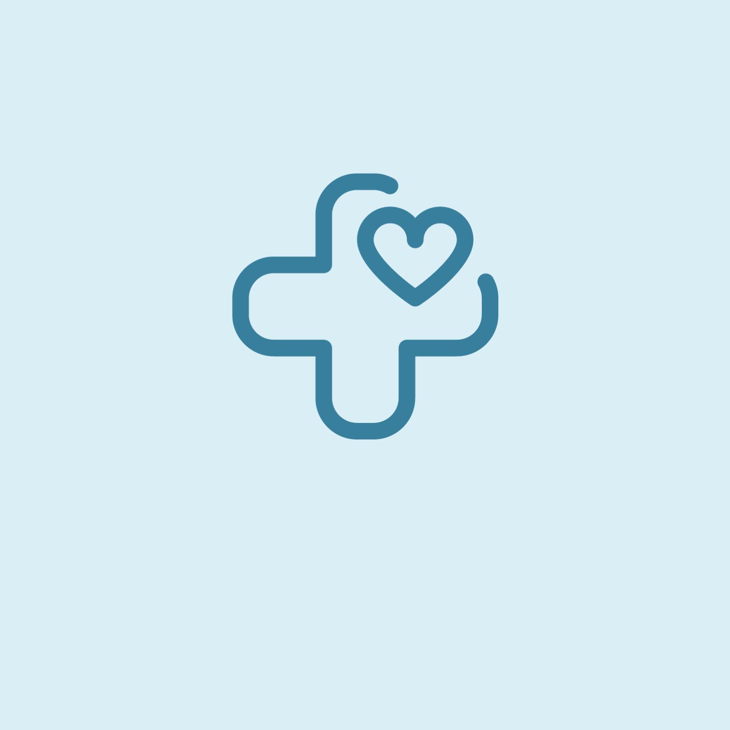 blue health icon with heart